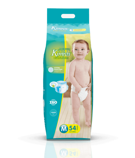 Teal baby pants bulk pack, size M (6–11kg) on front