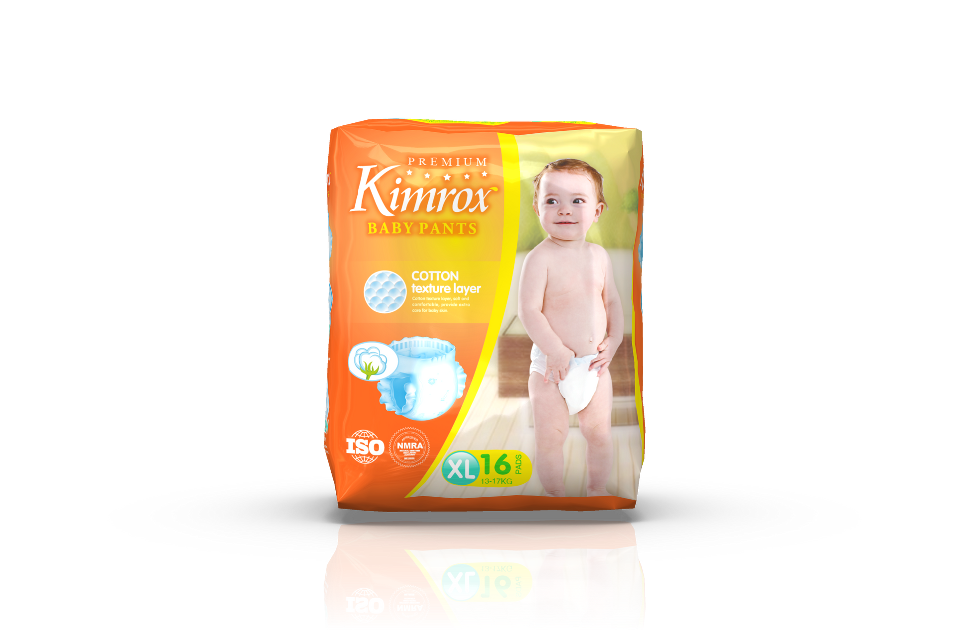 Baby pants pack, orange, size XL, 16-count, premium cotton layer